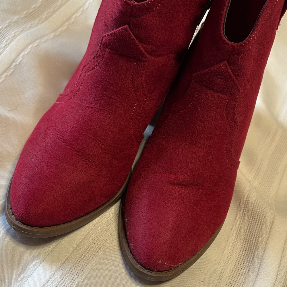 Sugar Vibrant Red Ankle Booties